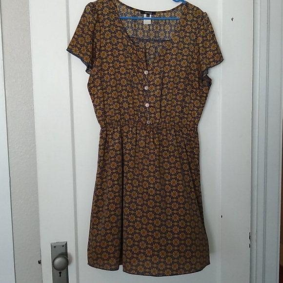Espresso blue and yellow dress - Picture 1 of 2